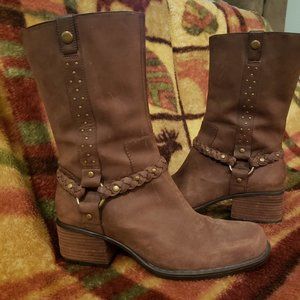 NWOT Genuine Leather Harness Boots